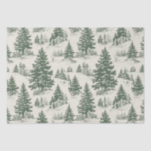 Kerstboom Toile de Jouy Green