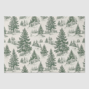Kerstboom Toile de Jouy Green Tissuepapier