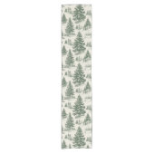 Kerstboom Toile De Jouy Groen Tafelkleed (Voorkant)