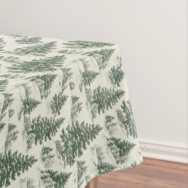 Kerstboom Toile De Jouy Groen Tafelkleed