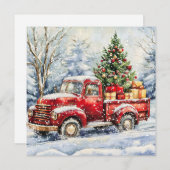 Kerstboom Transportwagen Feestdagenkaart (Voorkant / Achterkant)