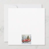 Kerstboom Transportwagen Feestdagenkaart (Achterkant)