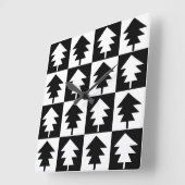  kerstboom - Trendy Black en White Vierkante Klok (Hoek)