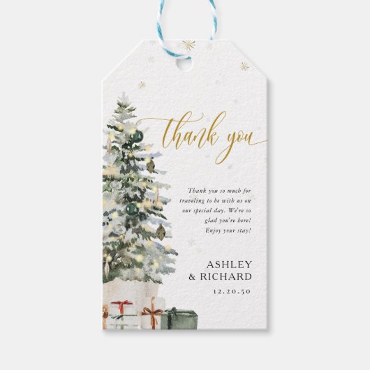 Kerstboom Trouwcadeautag Cadeaulabel (Voorkant)