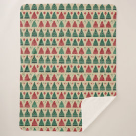 Kerstboom trui gebreid traditioneel patroon 1 sherpa deken