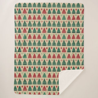 Kerstboom trui gebreid traditioneel patroon 1 sherpa deken