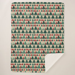 Kerstboom trui gebreid traditioneel patroon 2 sherpa deken