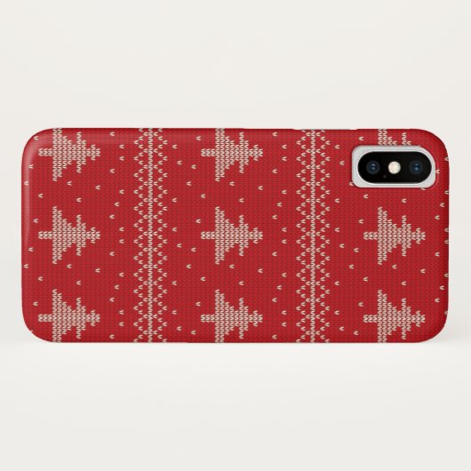 Kerstboom trui Sneeuwvlok iPhone Case (Achterkant (horizontaal))