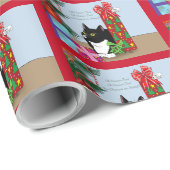 Kerstboom Tuxedo Kat Cadeaupapier (Rol Hoek)