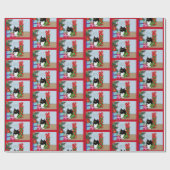 Kerstboom Tuxedo Kat Cadeaupapier (Vlak)