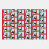 Kerstboom Tuxedo Kat Inpakpapier Vel (Voorkant 2)