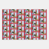 Kerstboom Tuxedo Kat Inpakpapier Vel (Voorkant)