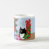 Kerstboom Tuxedo Kat Koffiemok (Center)