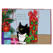 Kerstboom Tuxedo Kat Large Cadeautasje (Achterkant)
