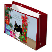 Kerstboom Tuxedo Kat Large Cadeautasje (Voorkant Gekanteld)