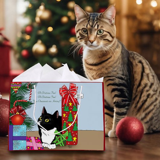 Kerstboom Tuxedo Kat Large Cadeautasje