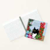 Kerstboom Tuxedo Kat Notitieboek (Binnen)