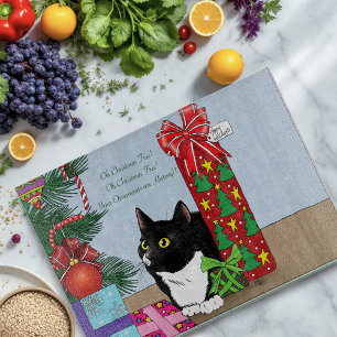 Kerstboom Tuxedo Kat Snijplank