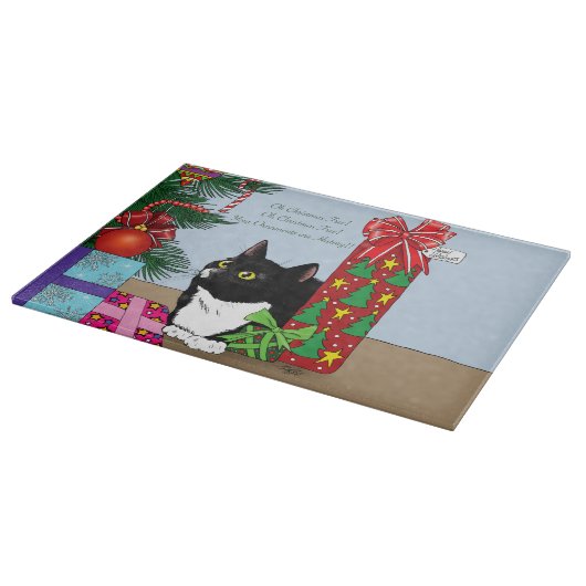 Kerstboom Tuxedo Kat Snijplank (Hoek)