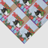 Kerstboom Tuxedo Kat Tissuepapier (Detail)
