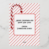 Kerstboom Twee foto's met Kerstmis 20XX Folie Feestdagenkaart (Achterkant)