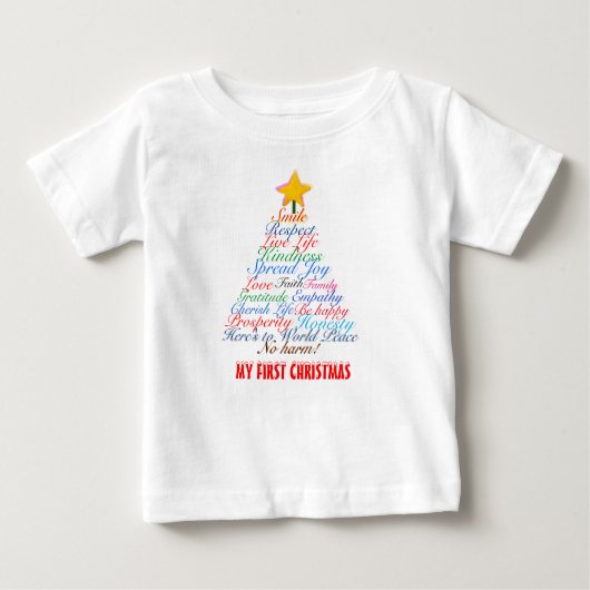 Kerstboom Typografie Baby's Eerste Kerstmis (Voorkant)