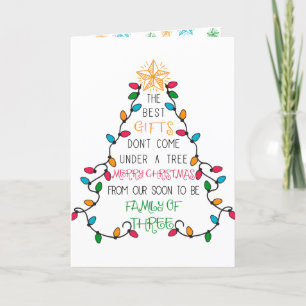 Kerstboom Typografie Binnenkort Familie van 3 Feestdagen Kaart