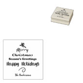 Kerstboom Typografie Gepersonaliseerde vakantieple Rubberstempel (Gestempeld)