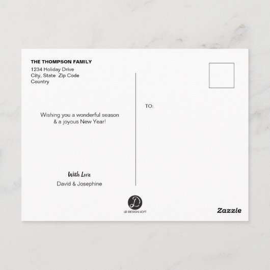 Kerstboom Typografie Moge Uw Dagen Vrolijk zijn Briefkaart (Achterkant)