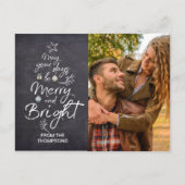 Kerstboom Typografie Moge Uw Dagen Vrolijk zijn Briefkaart (Voorkant)