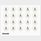 Kerstboom Typografie Personaliseren Ronde Sticker (Vel)