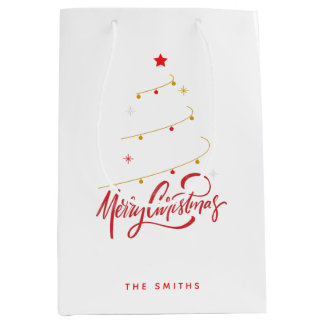 Kerstboom Typografie Script Minimalistisch Medium Cadeauzakje