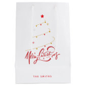 Kerstboom Typografie Script Minimalistisch Medium Cadeauzakje (Achterkant)