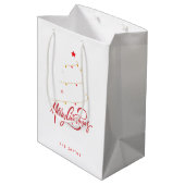 Kerstboom Typografie Script Minimalistisch Medium Cadeauzakje (Achterkant Gekanteld)