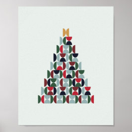 Kerstboom uit de midden van de eeuw poster
