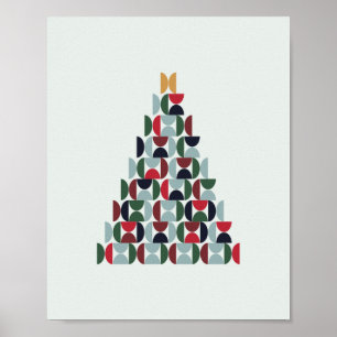 Kerstboom uit de midden van de eeuw poster