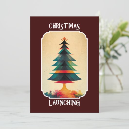 Kerstboom uit | Kunstmatig ontwerp voor de kerstma Kaart (Staand voorkant)