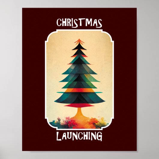 Kerstboom uit | Kunstmatig ontwerp voor de kerstma Poster (Voorkant)