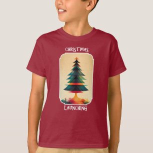 Kerstboom uit Kunstmatig ontwerp voor de kerstma T-shirt