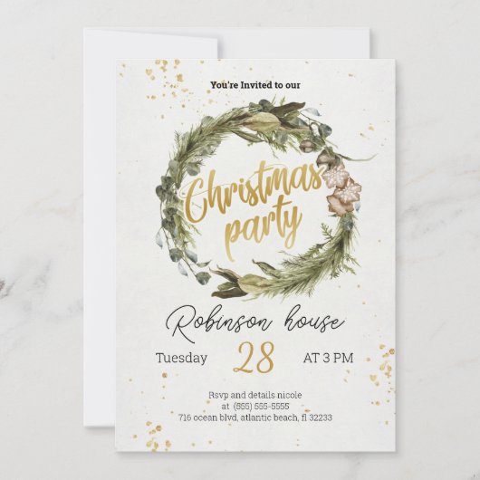 Kerstboom Uitnodiging feestdag feestdag feestdag (Voorkant)