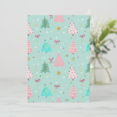Kerstboom Uitnodiging in Mint (Staand voorkant)