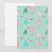 Kerstboom Uitnodiging in Mint (Voorkant / Achterkant)