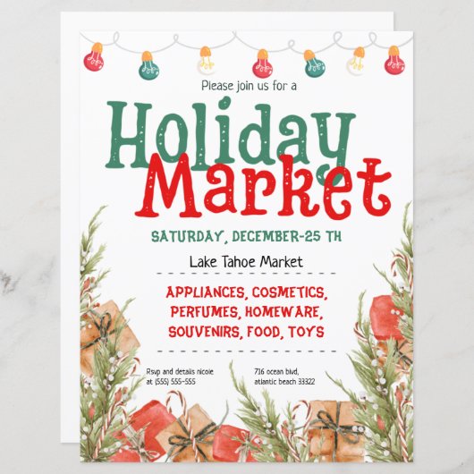 Kerstboom - Uitnodiging tot het indienen van kerst (Voorkant / Achterkant)