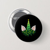 kerstboom unicorn ronde button 5,7 cm (Voorkant /achterkant)