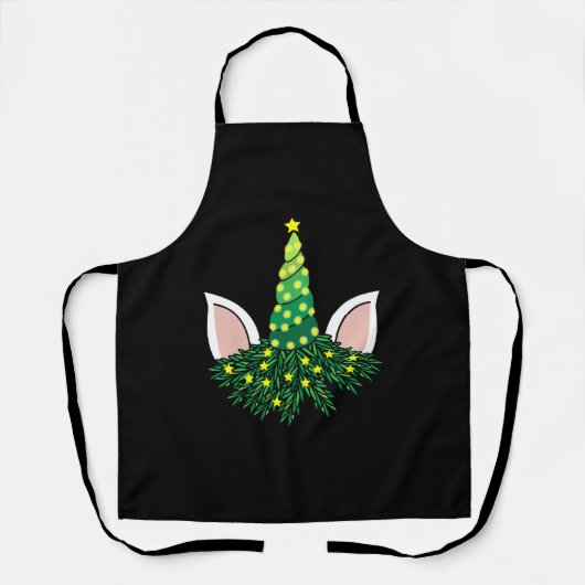 kerstboom unicorn schort (Voorkant)