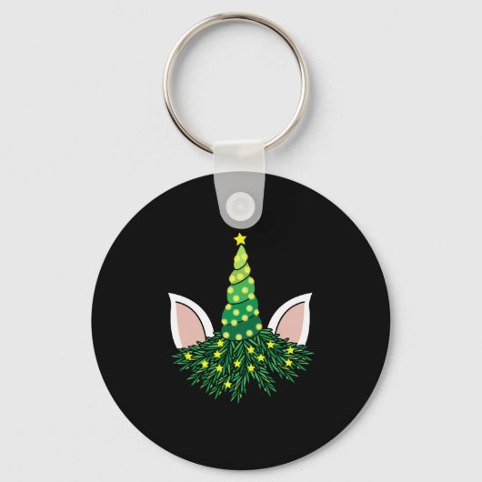 kerstboom unicorn sleutelhanger (Voorkant)