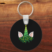 kerstboom unicorn sleutelhanger (Voorkant)
