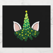 kerstboom unicorn sparkling wijnetiket (Enkel label)