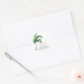 Kerstboom vakantie aankondiging verhuizen ronde sticker (Envelop)