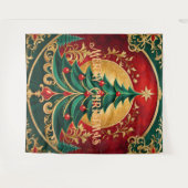 Kerstboom vakantie achtergrond wandkleed (Voorkant (horizontaal))